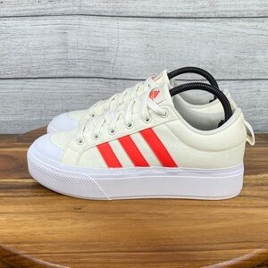 Adidas Bravada 2.0 Beige Red Platform Canvas Sneaker IE2306 Women’s Shoe Size 8